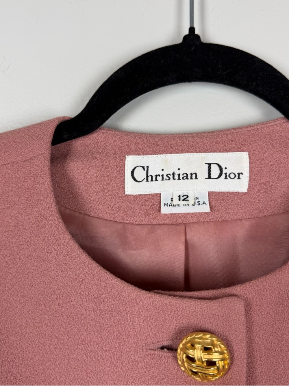 Vintage Christian Dior Pink Gold Skirt Suit Set Career Work Old Money Luxury 12 - Picture 16 of 16
